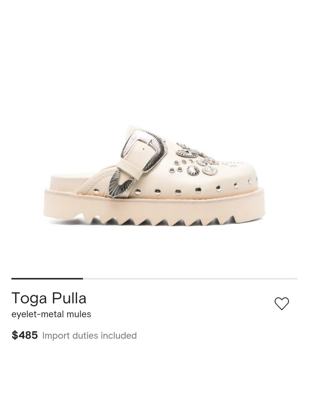Toga Pulla eyelet-metal mules size 36 US 6